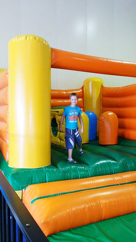 The indoor jumping castle is a super fun way to entertain the kids.
